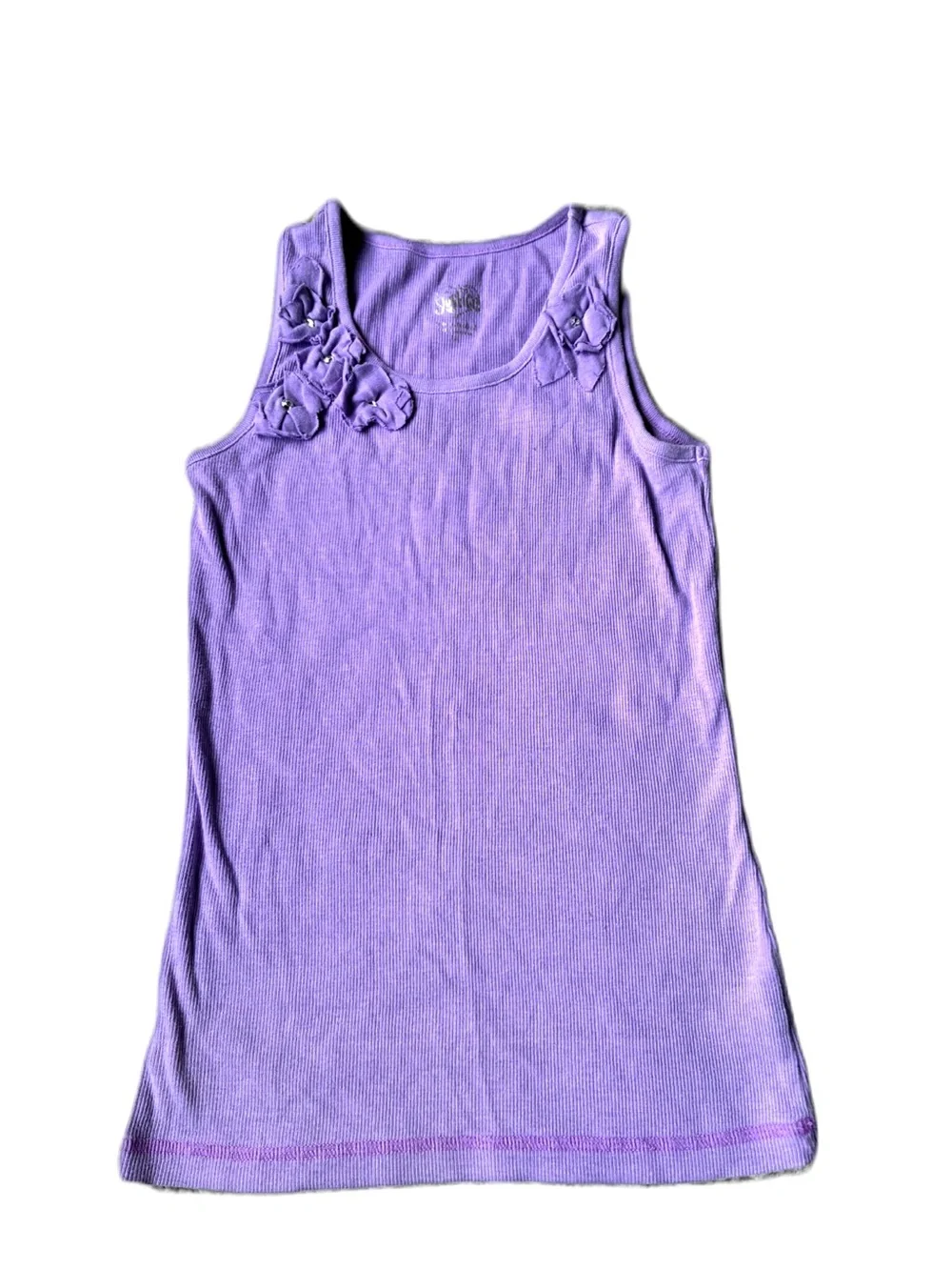 🎆🎇3for$9 justice girls lilac Floral-Accent Tank Top